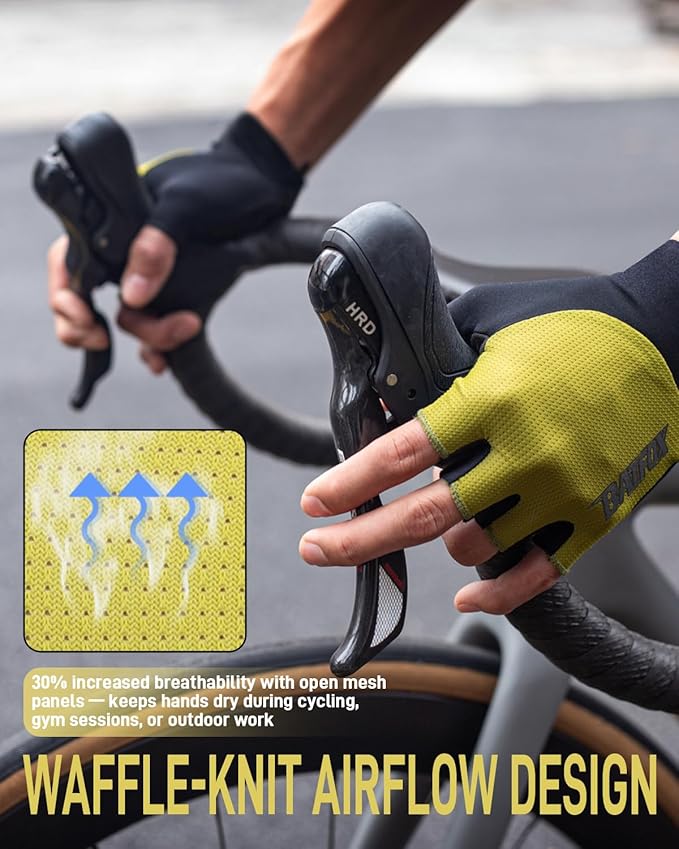 BATFOX Cycling Gloves for Men Women Road Mountain Bike Riding Gloves - Anti-Slip Bike Glove for Fitness Cycling Training Outdoor Sports