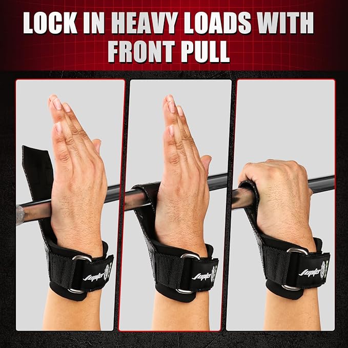 Weight Lifting Straps (Pair) JUPITER Non-Slip Wrist Support for Deadlifts & Powerlifting