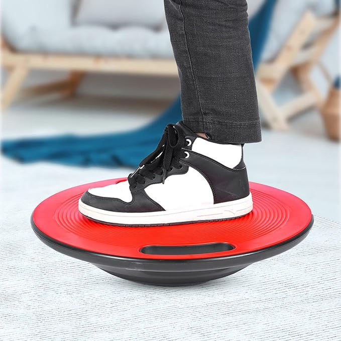 Estink Balance Board, 40cm Wobble Round Physio Training for Yoga Therapy and Rehabilitation Exercises, with Handles to Improve Stability Flexibility