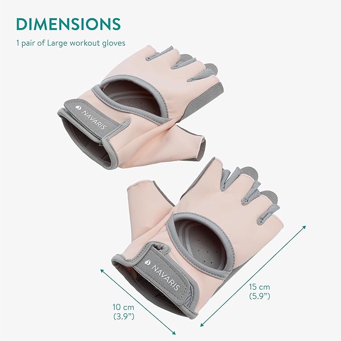 Navaris Women's Gym Gloves - Breathable, Sweat-Wicking Weight Lifting Gloves - Gym Accessories for Weightlifting Training, Workouts, Rowing, Fitness & Calisthenics - Pink, Size S