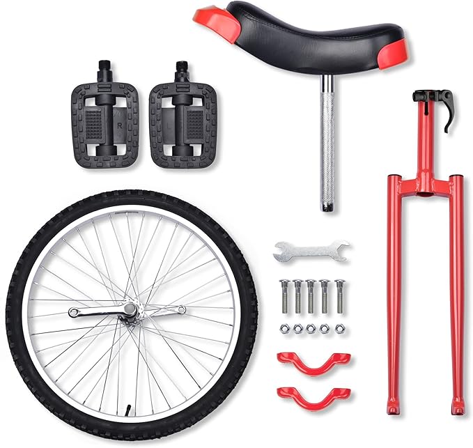 AW 16/18/20/24 Inch Wheel Outdoor Unicycle Adjustable Seat Exercise Bicycle Fit Adults Kids Outdoor Sports Fitness Exercise, for Choice