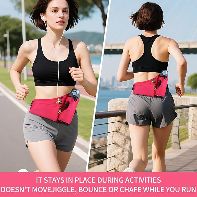 Hydration Belt,Running Water Bottle Belt for Women - Hydration Fanny Pack with Water Bottle Holder for Hiking, Walking, Gym | Lightweight Waist Pack for Running, Fitness, Marathon Essentials