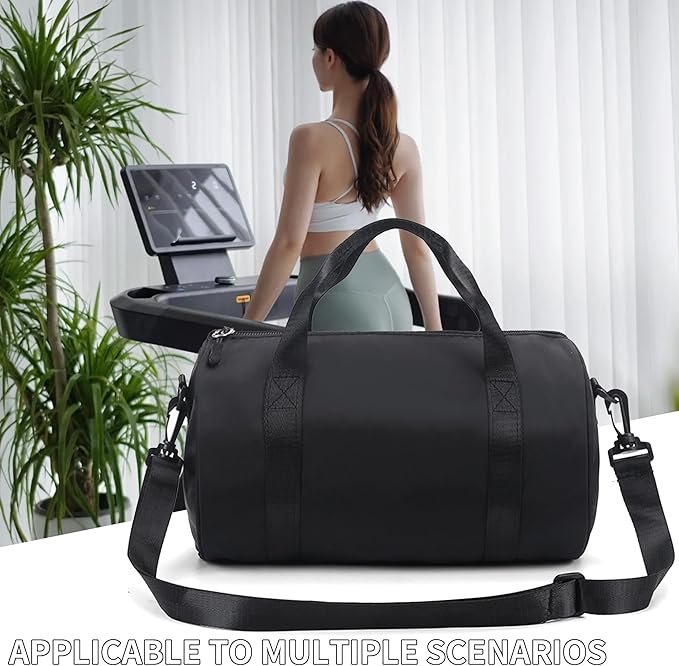 Mini Gym Bag for Women Small Duffle Bag Mini Gym Tote Bag Sport Bag for Yoga Swimming Dance (Black)