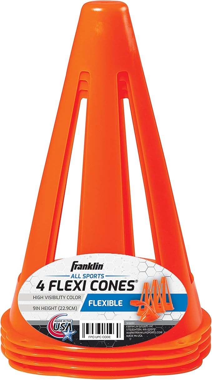 FRANKLIN SPORTS INDUSTRY 4PK 10'Flex Marker Cone SOCCER ACCESSORIES