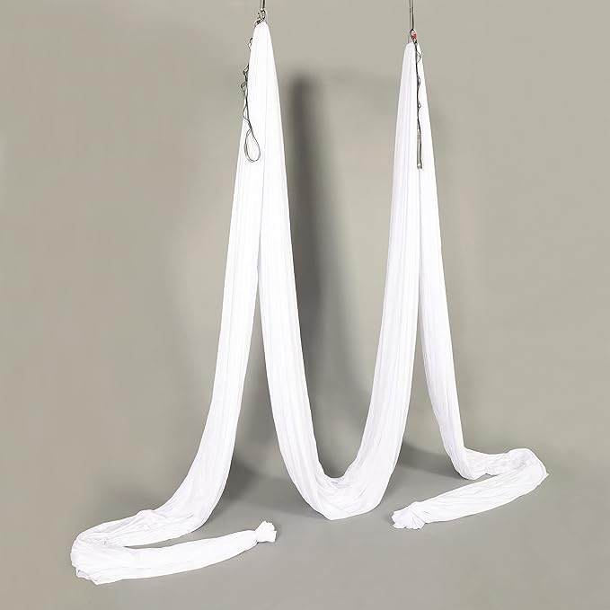 HECASA Aerial Silks Yoga Swing Set, Aerial Yoga Hammock w/Daisy Chain for Home, Inversion Exercises, Strength Training and Starter Kit