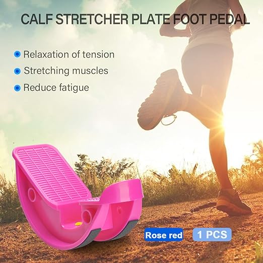 Foot Rocker Calf Stretcher Ankle Plantar Board for Achilles Tendonitis, Muscle Stretch, Feet and Shin Splint Pain Relief - Improve Calf Flexibility, Ankle Mobility - Rose