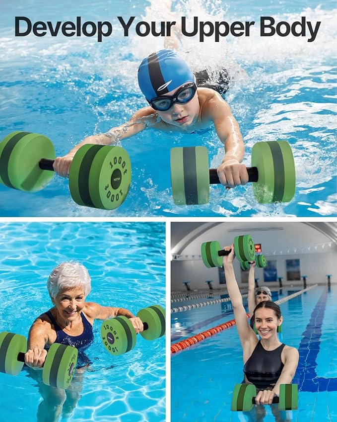 YOTTOY Water Dumbbells for Pool Exercise,Foam Aquatic Dumbbells for Water Aerobics,Resistance Training & Physical Therapy,Pool Weights for Water Workouts,Aqua Fitness,Set of 2