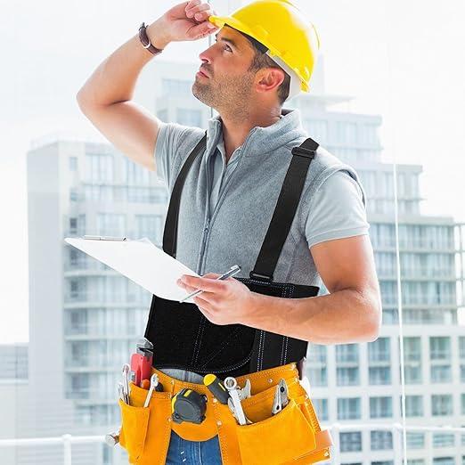 20-541 Industrial Work Back Brace, Back Support Belt with Suspenders, Lower Lumbar Support for Heavy Lifting, Removeable Straps, L/XL