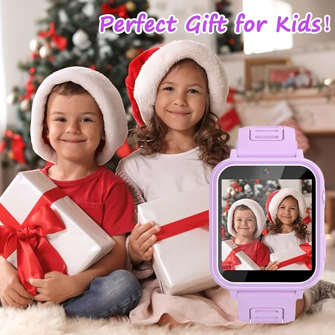 Kids Smart Watch Girls Gifts for Age 5-12, 39 Puzzle Games HD Touch Screen Watches with Video Camera Music Player Pedometer Flashlight 12/24 hr Birthday Gift 6 7 8 Year Old Girls