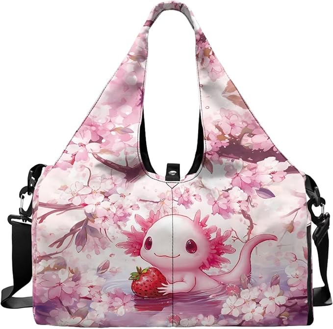 Gym Bag with Yoga Mat Holder Large Tote Bag With Multi Pockets for Women Men Dry Wet Separated Pocket Carryall Yoga Tote Bag for Pilates Travel Workout Office