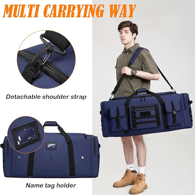 135L 37" Extra Large Duffle Bag for Men, Heavy Duty Sports Gym Equipment Travel Duffle Bag