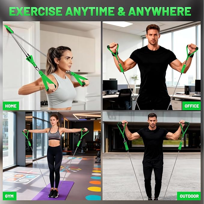 Heavy Duty Resistance Bands Set with Handles, Ankle Straps & Door Anchor – 300LBS Exercise Bands for Home Gym, Muscle Training, Physical Therapy, Yoga, Full Body Workout for Men & Women