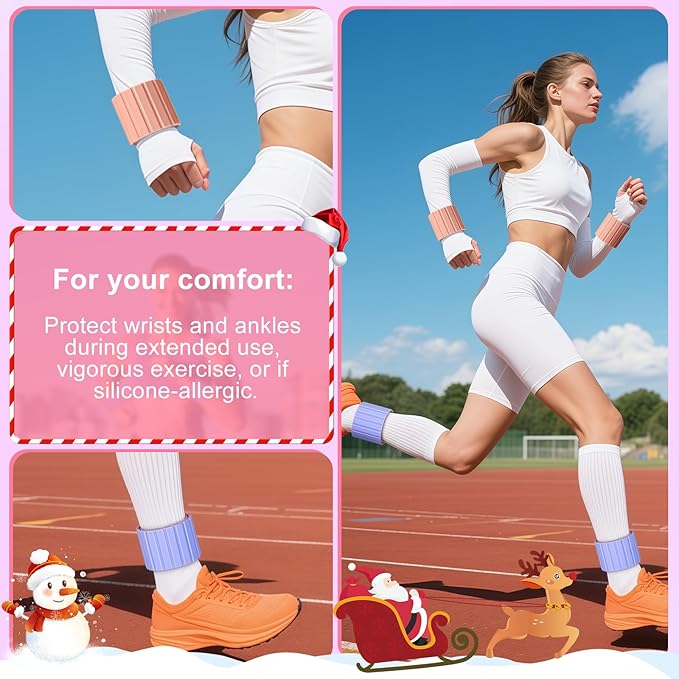 2025 Upgraded Magnetic Ankle Weights for Women, Wrist Weights,Silicone (Waterproof), Non-Slip, Easy Wear, Adjustable (Men & Women), Ideal for Jogging/Yoga/Pilates & More, Great Gift.(2 Pack)