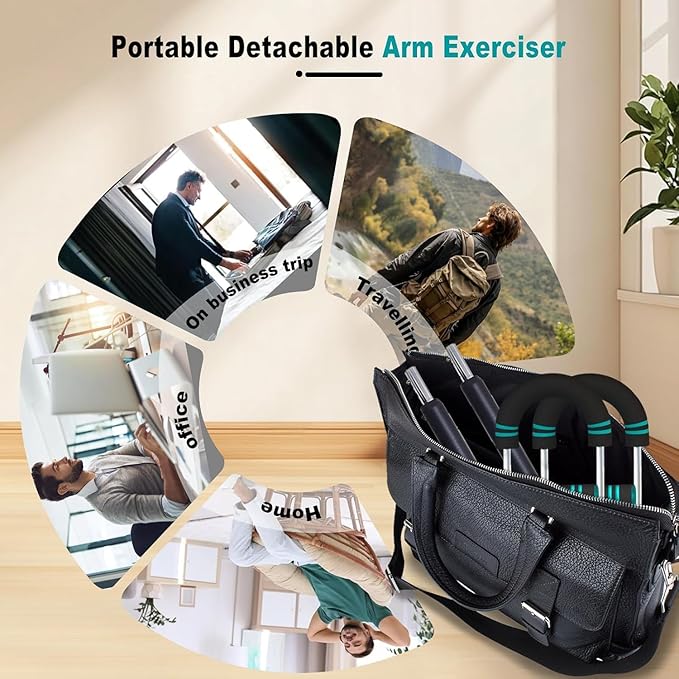 HOTWAVE Twister Arm Exerciser,Adjustable Spring Workout Bar, Forearm Triceps Chest Enhanced Exercise Strengthener,Portable Home Fitness Equipment