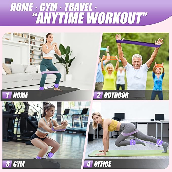 Ankle Resistance Bands with Cuffs, Resistance Bands Set for Working Out, Leg and Glute Exercise Bands – Home Gym Workout Equipment for Women, Booty Building, Pilates, Rehab, Physical Therapy