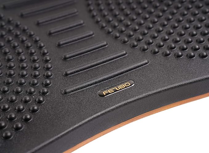 FEZIBO Standing Desk Mat Balance Board, Anti Fatigue Mat Standing Desk Office, Wobble Board with Ergonomic Design, Obsidian Black