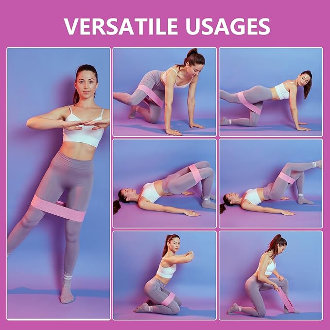 Muka 3 Pcs Resistance Bands Fabric Stretch Bands for Working Out, Yoga Elastic Band Loops for Booty Legs Thigh Glute Exercise