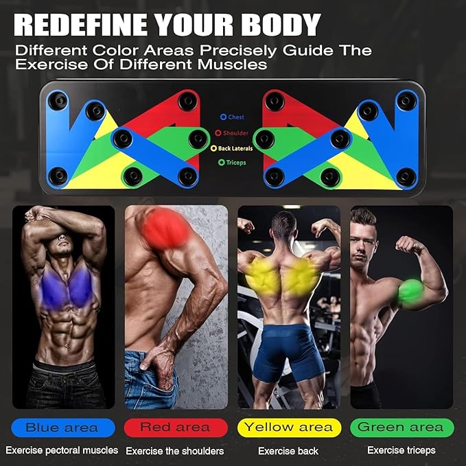 Power Pack 9-in-1 Push Up Board β Multi-Functional Home Workout Equipment for Strength Training, Chest, Arm, and Core β Portable Fitness System for Fat Burn & Muscle Building