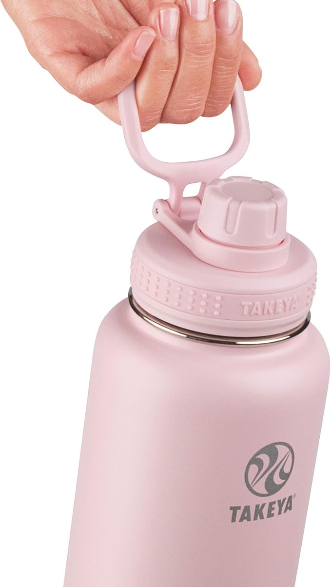 Takeya - 51012 Takeya Actives Insulated Stainless Steel Water Bottle with Spout Lid, 40 oz, Blush