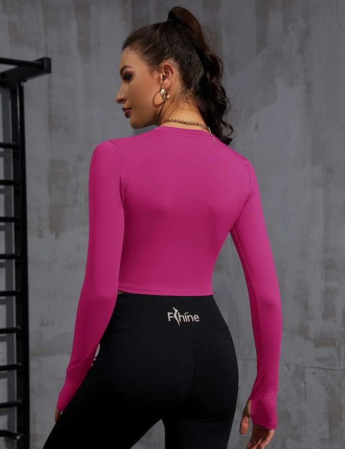 Loovoo Women Workout Shirts 1/2/3 Pack Athletic Compression Tee Dry Fit Yoga Gym Basic Tops