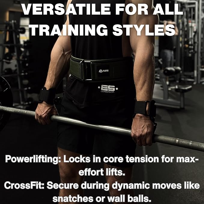 Quick Lock Weightlifting Belt - Adjustable Back Support with Metal Buckle - Ideal for Powerlifting, Cross Training, and Olympic Lifting - Durable Gym Belt for Men & Women