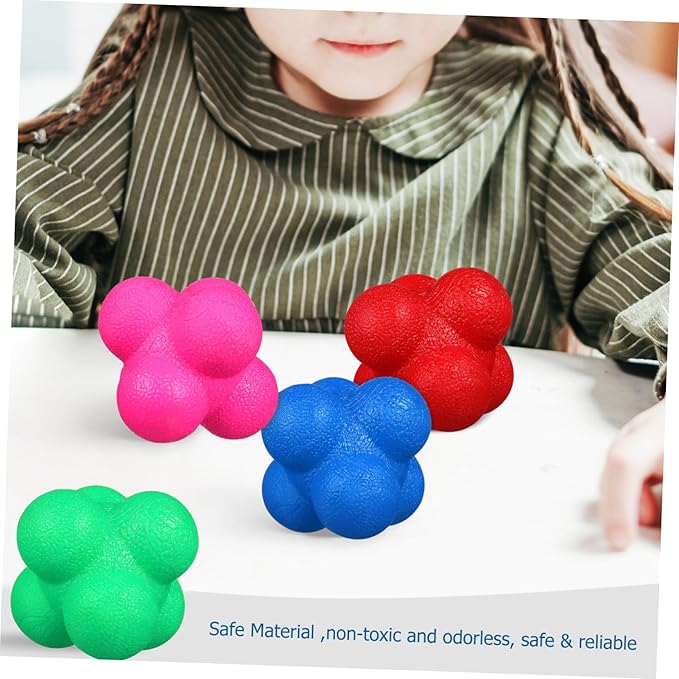 6Pcs Hexagonal Reaction Balls for Agility Training Fitness Reaction Equipment for Sports Exercises Enhance Reflexes and Agility Basketball Soccer and More