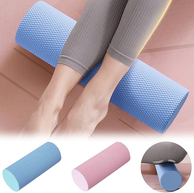 12 Inch EVA Soft Dot Foam Roller for Muscle Therapy, Yoga and Balance Exercises, High-Density Massage Roller, Foam Roller for Back, Legs for Home, Gym and Travel (Pink#L)