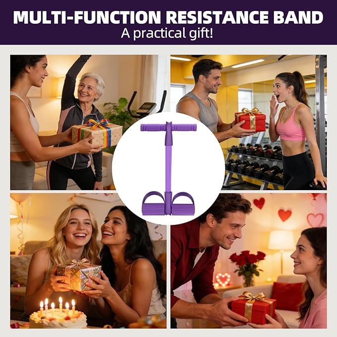 Resistance Bands with Handles 6 Tube Multifunction Tension Rope, Sit-Up Exercise Equipment with Foot Pedals and Handles,Pedal Resistance Band for Abdomen, Waist, Arm, Leg