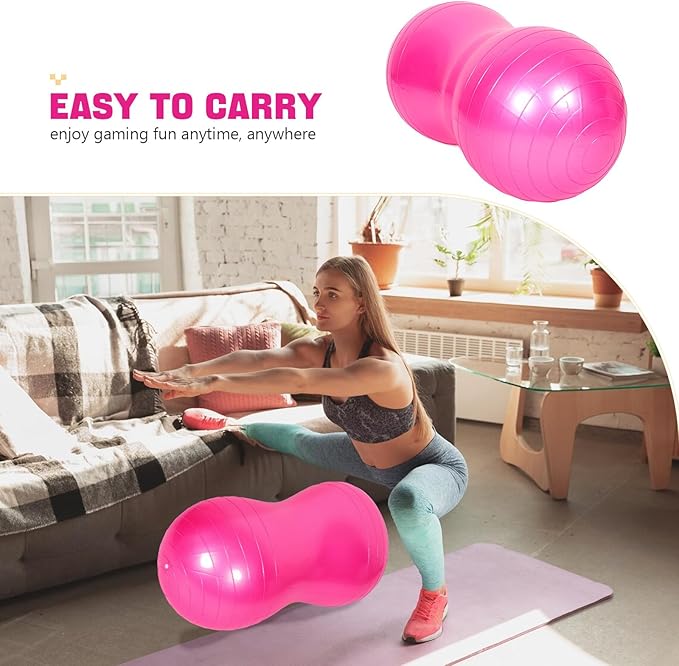 Toyvian Peanut Shape Exercise Ball for Pregnancy Fitness PVC Anti-Burst Stability Ball with Pump for Labor and Early Pregnancy Training