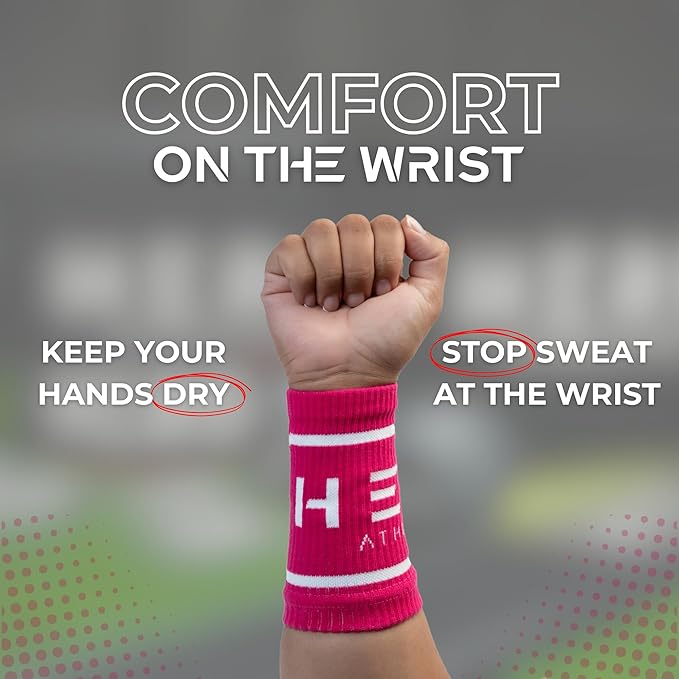 Cotton Wrist Sweatbands β Absorbent, Stretchable Bands for Men & Women β Sweat-Wicking, Anti-Chafing Support for Weightlifting, Cross Training, WODs, Tennis, Running & Fitness