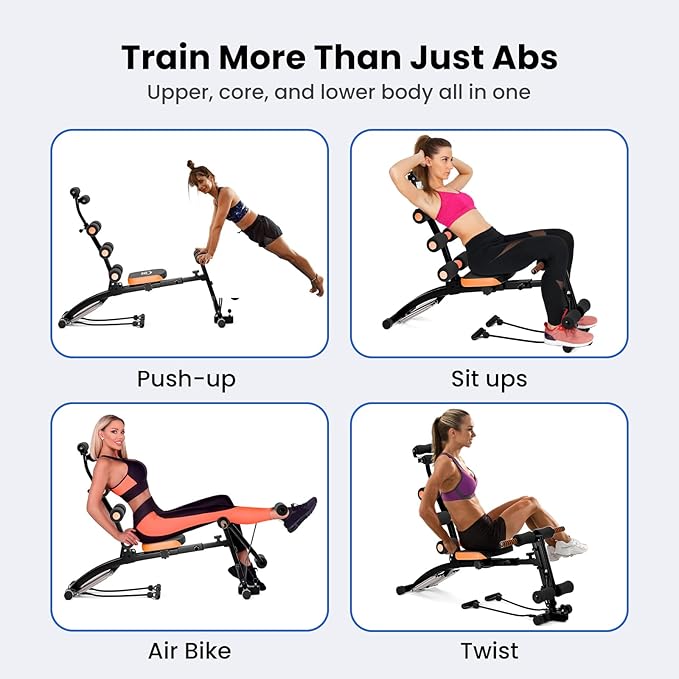 All-in-One Ab Workout Bench, Abdominal Machine, Ab Workout Bench for Home Gym, Multi-Functional Adjustable Abdominal Crunch Machine, Exercise Equipment for Total Body Workout
