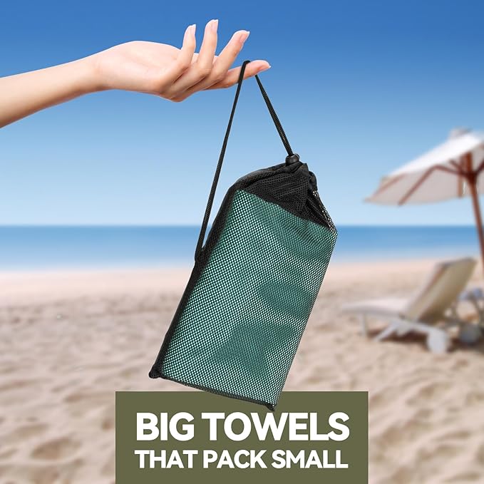 Microfibre Towel Extra Large for Beach, Travel, Swimming, Bath– Quick Dry, Ultra Compact, Sand Free, Lightweight & Super Absorbent(Mint,78x35 in)