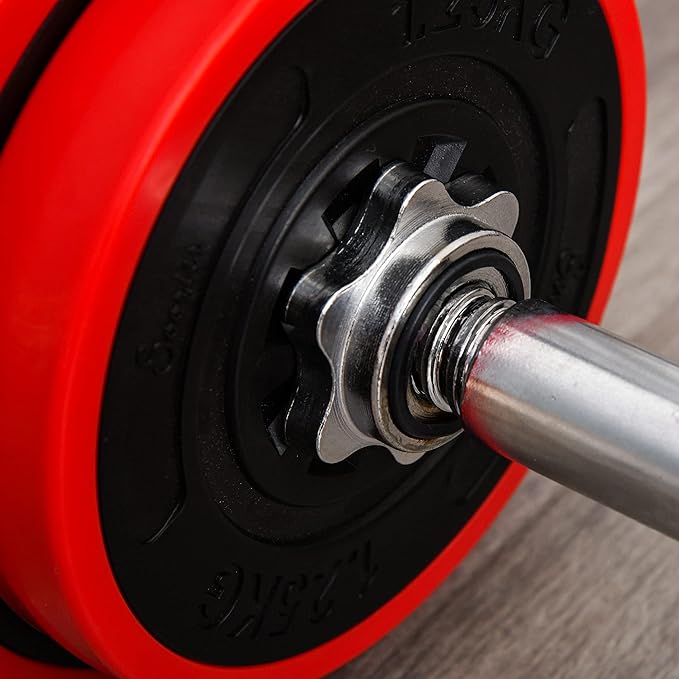 Soozier Adjustable Dumbbell Set, Convertible to Barbell Weight Set for Home Gym Women and Men Weight Lifting Training.