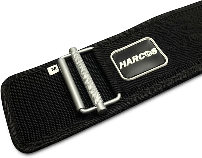 HARCOS Auto-Lock Weight Lifting Belt – 4” Premium Nylon Gym Belt for Squats, Deadlifts & Olympic Lifting – Adjustable Core Support Belt for Men & Women