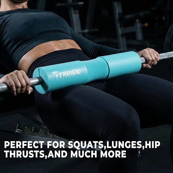 Barbell Pad for Squats, Lunges and Hip thrusts Great for Squats, Lunges, Hip Thrusts, Weight Lifting & More - Fit Standard and Olympic Bars Perfectly