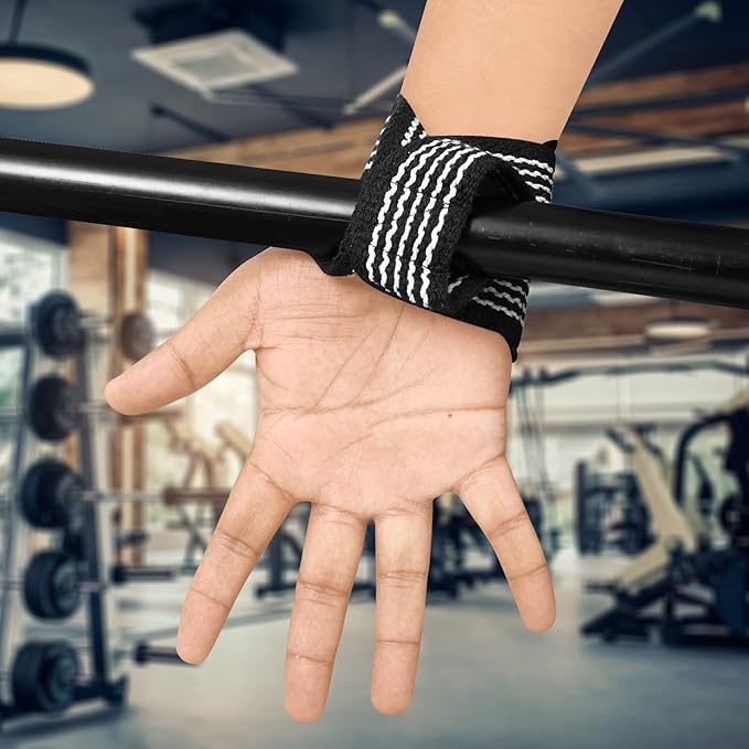 SAWANS Lifting Straps Padded Grip Figure 8 Wrist Straps Weight Heavy Duty Double Loop Bodybuilding Training Gym Straps Hand Bar Non Slip Deadlift Support Strong Cuffs Powerlifting