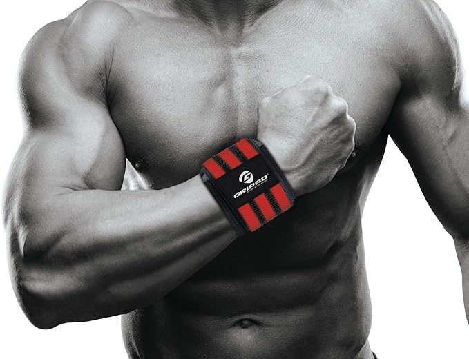 Gripad 12" x 3" Weight Lifting Support Wrist Wraps, Strong Wrist Wraps, 2 Thumb Loops – Great for Weightlifting, Powerlifting, Bodybuilding, Strength & Cross-Training.
