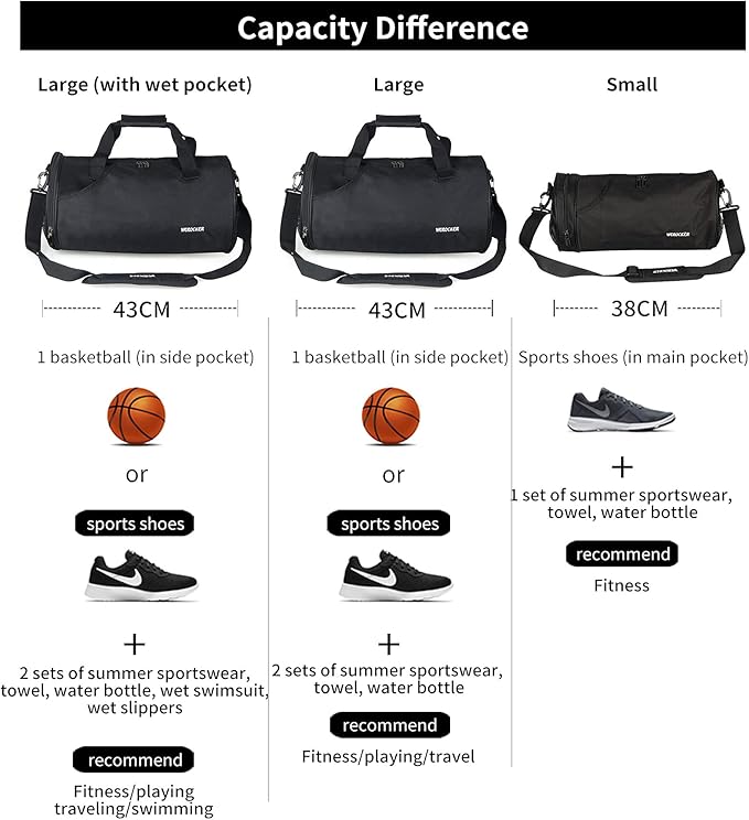 Large Sports Gym Bag for Men Women with Shoes Compartment,Travel Duffel Bag
