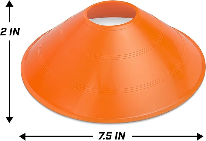 GoSports Premium Sports Cones for Agility Training and Drills - 20 Pack with Tote - Orange, Green, Pink, Yellow, or Red