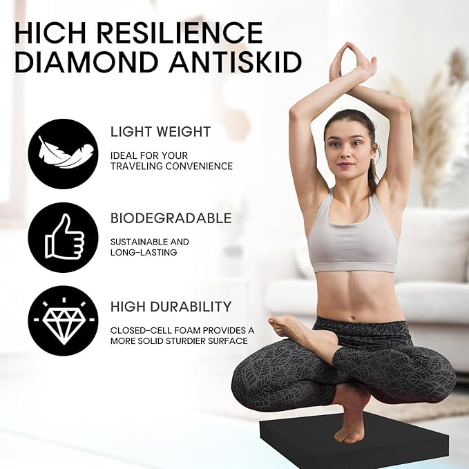 Exercise Balance Pad,Balance Foam Mat for Physical Therapy Equipment & Strength Stability Training, Slip Resistant Foam Mat for Yoga, Pilates, Meditation,Gardening knee pads