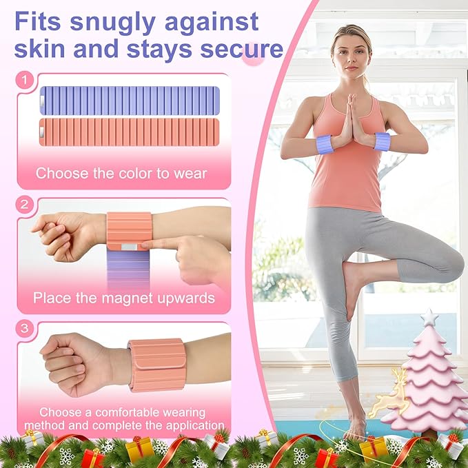 2025 Upgraded Magnetic Ankle Weights for Women, Wrist Weights,Silicone (Waterproof), Non-Slip, Easy Wear, Adjustable (Men & Women), Ideal for Jogging/Yoga/Pilates & More, Great Gift.(2 Pack)