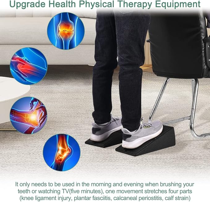 Slant Board Squat Wedge for Calf Stretching,3 Pcs 12" x 6.3" Foot Stretcher Balance Board for Plantar Fasciitis, Adjustable Foam Slant Board Wedge Great for Exercises