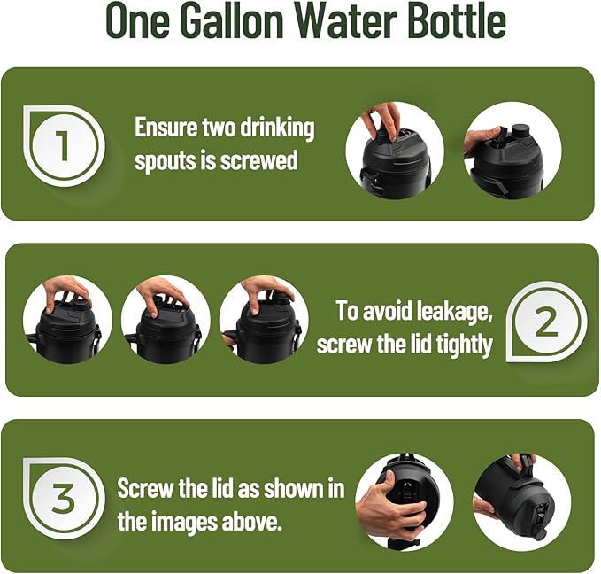 Hydraful Gallon Jug, 128oz Large Insulated Stainless Steel Sports Water Jug, Large Triple Wall Vacuum Insulation Water Bottle-Keeps Cold up to 48 Hrs-Sweat Proof,for Gym, Hiking & Camping