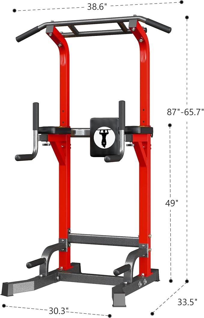 SogesPower Power Tower Pull Up Bar Station Multi-Function Pull Up Bar Stand for Home Gym, Adjustable Height Pull Up Dip Station Dip Bar Strength Training Fitness Equipment,Up to 500LBS