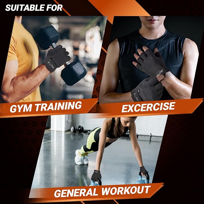 Workout Gloves for Men & Women - Weight Lifting & Gym Gloves with Enhanced Grip, Wrist Support & Palm Protection - Fitness, Training, Crossfit, Cycling & Exercise