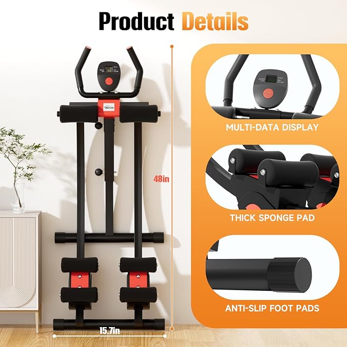 Ab machine, AB trainer machine,workout equipment for Home Gym Strength Training, Ab workout equipment, AB machine for stomach workout, Foldable abdominal trainer for Men and Women exercise