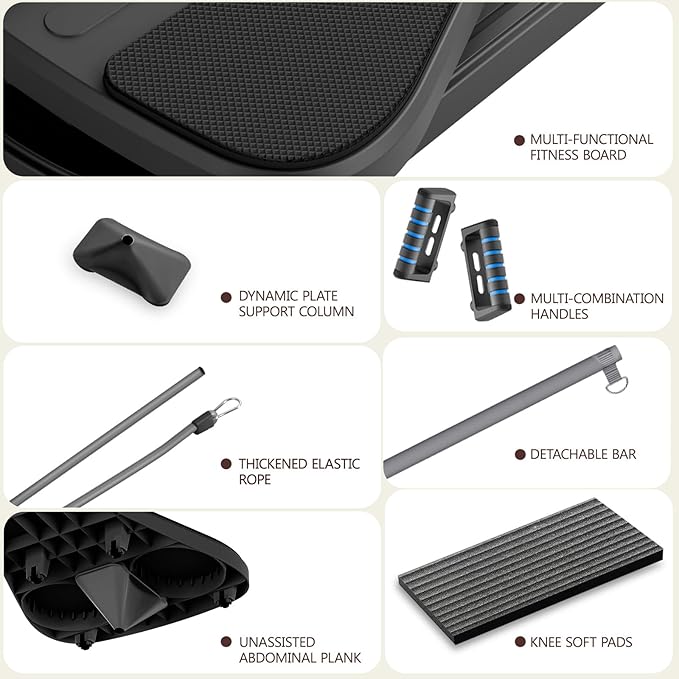 Pilates Board Pilates Reformer Set, Multifunctional Pilates Board for Home Workout, Foldable Abs Core Trainer Board,Pilates Board for Women, Men & Beginners for Full-Body Workouts