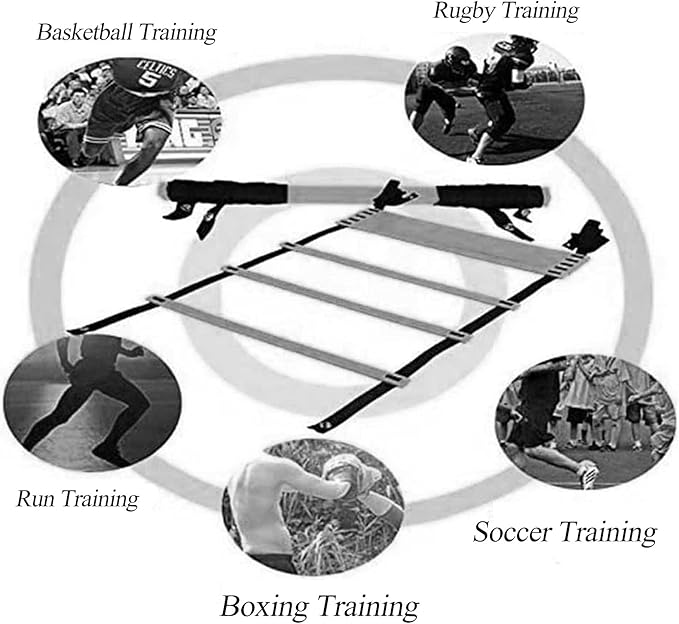 Agility Ladder Adjustable Agility Ladder, Speed Training Equipment, Fitness Jumping Ladder Footwork Sport Equipment, for Outdoor Speed Training(Size:3M)