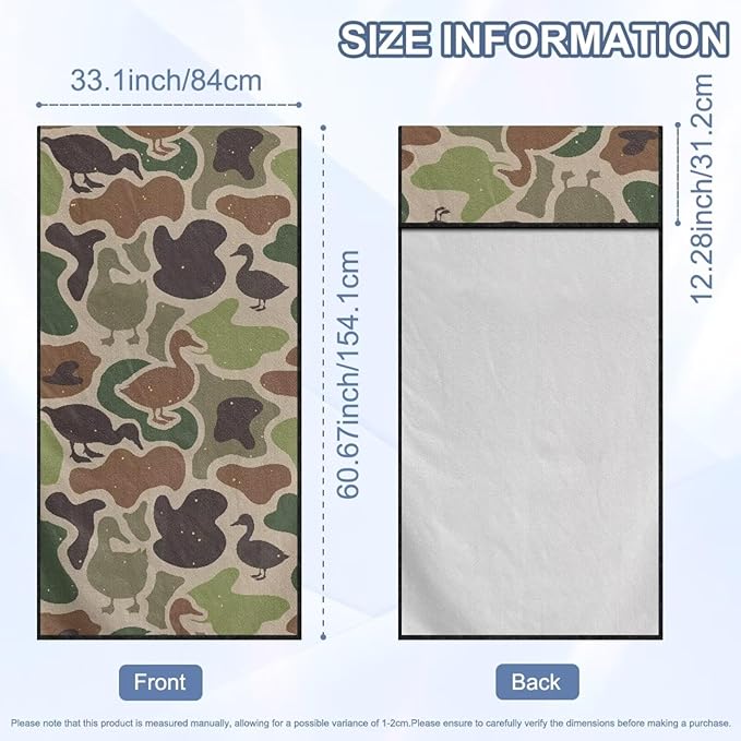 Bulopul Duck Hunting Camo Car Seat Towel Cover After Gym Workout Running Swimming Automotive Accessories for Girly Women Non-Slip Sweating Car Seat Cover