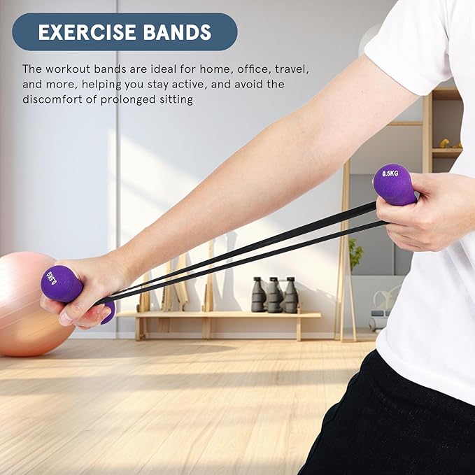 8pcs Heavy Duty Rubber Resistance Bands for Leg and Arm Workout, Fitness Training Kit for Men and Women, Portable Exercise Bands for Gym, Office, and Travel